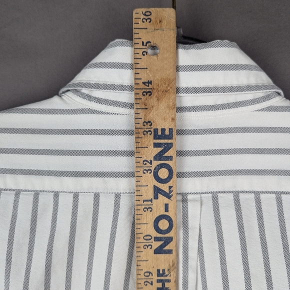 Ralph Lauren Yarmouth 17/35 White With Dark Gray Stripes Some Wear At The Collar - Picture 11 of 12